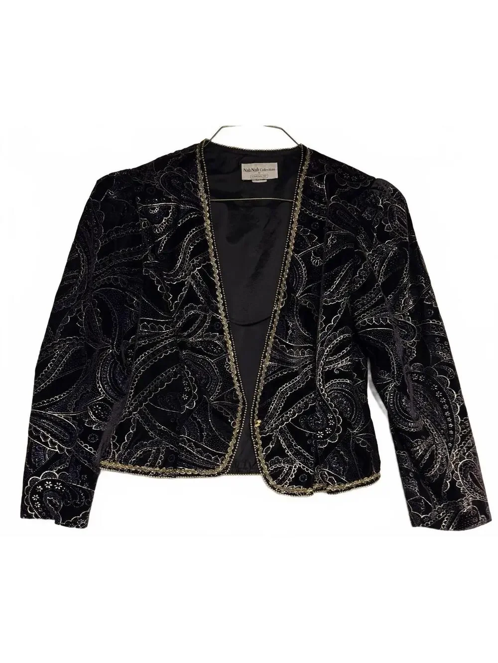 VTG Nah Nah Collections By Jonathan Tait Jacket Size 14 Plum Velvet Gold Lined